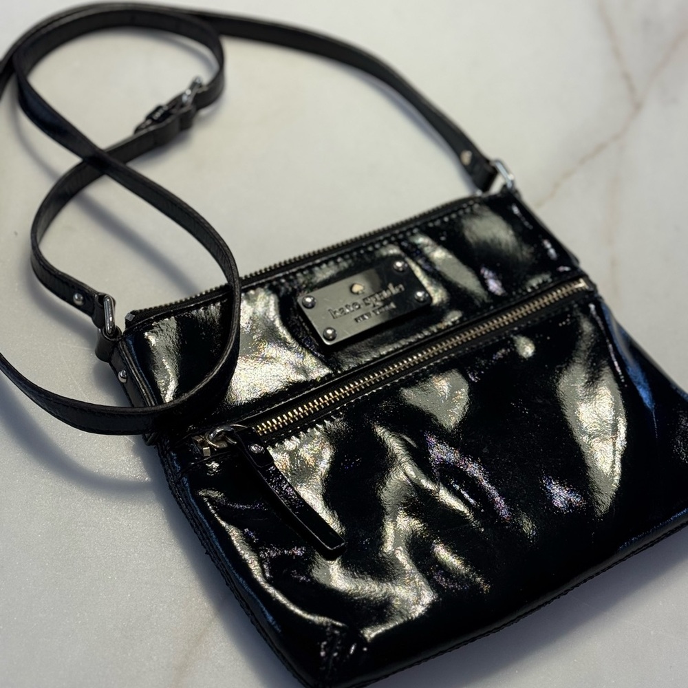 Kate Spade Shiny Black Crossbody Bag